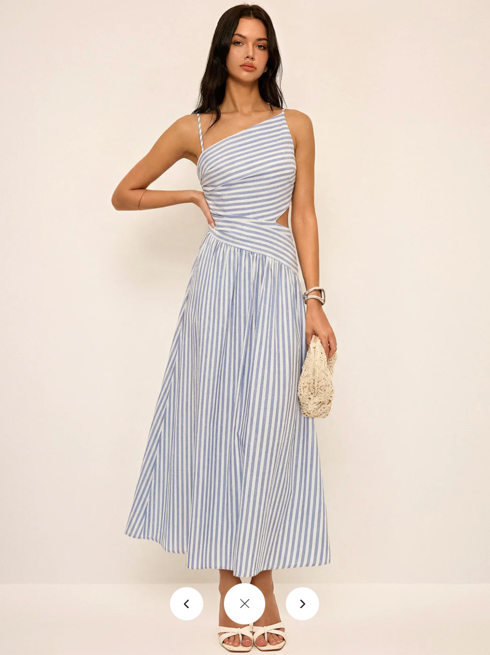 Copied -  - NWT Commense Striped Cut-Out Asymmetric Cami Maxi Dress Sz S